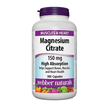 Webber Naturals Magnesium Магнезий с висока абсорбция 150 мг x300 капсули