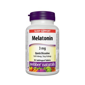 Webber Naturals Мелатонин 3 mg с бърза абсорбция x90 сублингвални таблетки