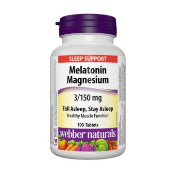 Webber Naturals Мелатонин и Магнезий 3/150 мг х100 таблетки