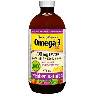 Webber Naturals Омега-3 + Витамин Д3 + Витамин А течна форма х470 мл