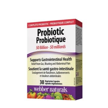 Webber Naturals Пробиотик 50 млрд. активни пробиотици 10 щама х30 веган капсули