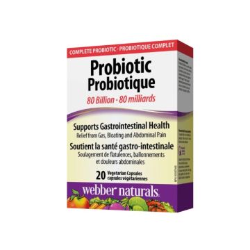 Webber Naturals Пробиотик 80 млрд. активни пробиотици х20 веган капсули