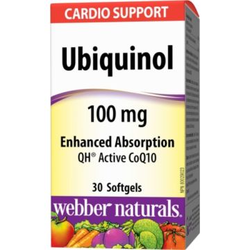 Webber Naturals Ubiquinol Active CoQ10 Убиквинол Активен Коензим 100 мг x30 софтгел капсули