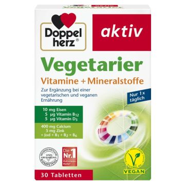 Doppelherz Aktiv Vegetarier Витамини за вегетарианци 30 таблетки