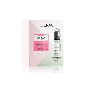 Lierac Supra Radiance Възстановяващ озаряващ антиоксидантен крем за нормална към суха кожа 50 мл + Подарък: Lierac Cleanser Почистваща пяна 50 мл Комплект