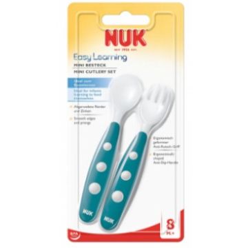 Nuk Mini Besteck Mini Cutlery Комплект прибори за хранене за деца 8М+