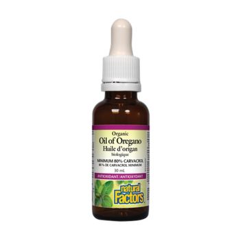 Natural Factors Organic Oil of Oregano натурално масло от риган антиоксидант с антимикробен ефект 30 мл