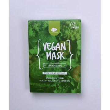 Happy Vegan Подхранваща и релаксираща шийт маска с мадекасозид 27 мл х 5 броя