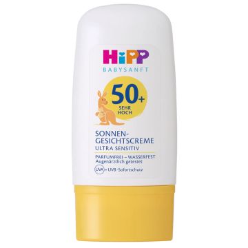 Hipp Baby Детски слънцезащитен крем за лице за чувствителна кожа 0М+ SPF50+ 30 мл