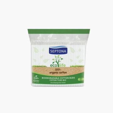 Septona Ecolife Биоразградими клечки за уши 100% органичен памук 100 бр пакет