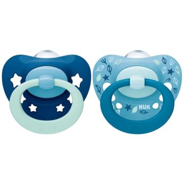 Nuk Signature Силиконова залъгалка 6-18М 2 бр + Кутийка Комплект