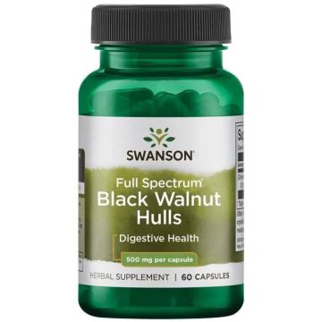 Swanson Black Walnut Hulls Черен орех 500 мг х 60 капсули