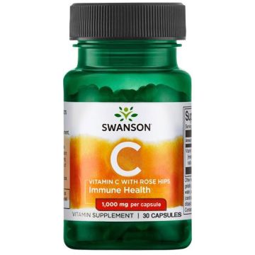 Swanson Vitamin C with Rose Hips Витамин С с шипка 1000 мг х 30 капсули