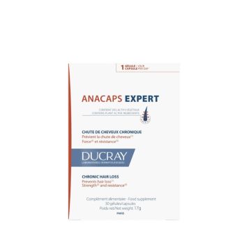 Ducray Anacaps Expert Хранителна добавка срещу хроничен косопад х 30 капсули