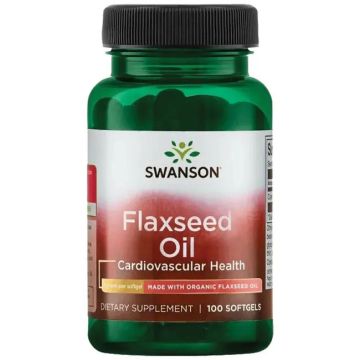 Swanson Organic Flaxseed Oil Био ленено масло 1000 мг х 100 капсули