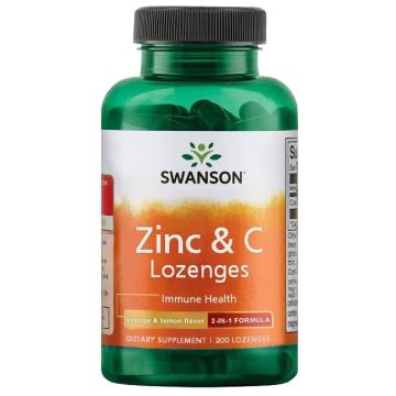 Swanson Zinc & C Lozenges Цинк и витамин C 25/100 мг х 200 таблетки за смучене