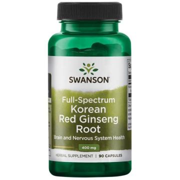 Swanson Full Spectrum Korean Red Ginseng Root Корен от корейски червен женшен 400 мг х 90 капсули