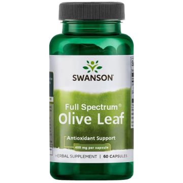 Swanson Full Spectrum Olive Leaf Маслинови листа 400 мг х 60 капсули