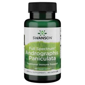 Swanson Full Spectrum Andrographis Paniculata Пълен спектър андрографис паникулата 400 мг х 60 капсули
