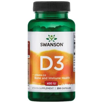 Swanson Vitamin D3 Витамин Д3 400 IU х 250 капсули