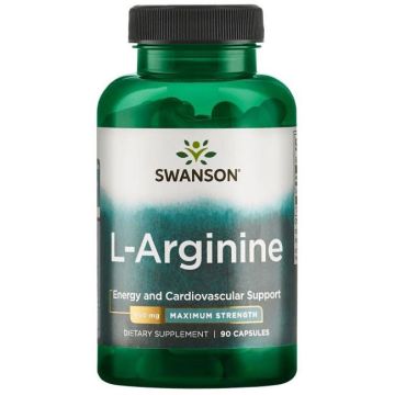 Swanson L-Arginine - Maximum Strength Максимално силен Л-Аргинин 850 мг х 90 капсули