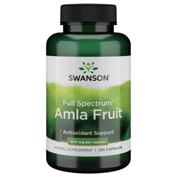Swanson Full Spectrum Amla Fruit (Indian Gooseberry) Пълен спектър плодове от амла 500 мг х 120 капсули