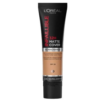 L’Oreal Infallible 32H Matte Cover Дълготраен фон дьо тен с матов ефект SPF18  290 Golden Amber