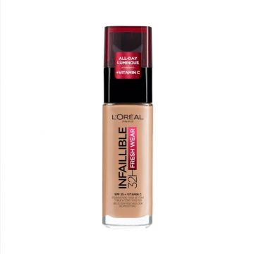 L’Oreal Infallible 32H Fresh Wear Дълготраен фон дьо тен със слънцезащитен фактор SPF25 30 мл 220 Sand