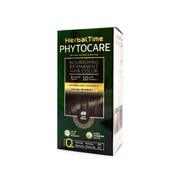 Herbal Time Phytocare Подхранваща трайна боя за коса 4N Тъмно кафяв