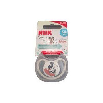 Nuk Space Mickey Силиконова залъгалка 6-18М 1 бр + кутийка