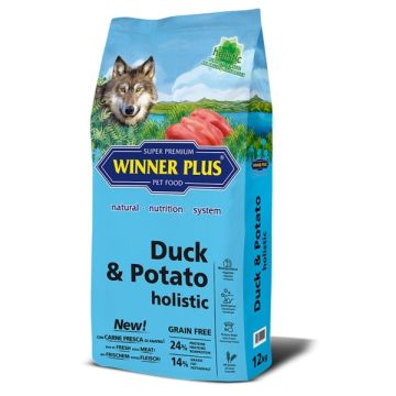 Winner Plus Duck & Potato holistic Холистична храна с патешко и картофи за кучета от всички породи 12 кг