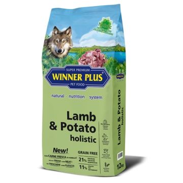 Winner Plus Lamb & Potato holistic Холистична храна агнешко с картофи за кучета със специални хранителни потребности от всички породи 12 кг