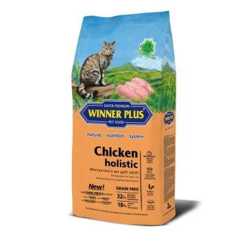 Winner Plus Chicken holistic Холистична храна с прясно пилешко месо за котки в напреднала възраст от всички породи 2 кг