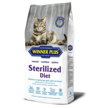 Winner Plus Health Quality Sterilized Diet Натурална диетична храна с пилешко месо за кастрирани котки в напреднала възраст от всички породи 2 кг