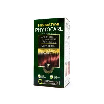 Herbal Time Phytocare Подхранваща трайна боя за коса 6R Червен