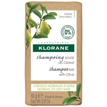 Klorane Твърд шампоан с екстракт от седра за нормална и склонна към омазняване коса 80 гр
