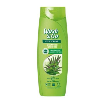 Wash & Go Herbal Extract Шампоан за обем за мазна коса с билков екстракт 180 мл
