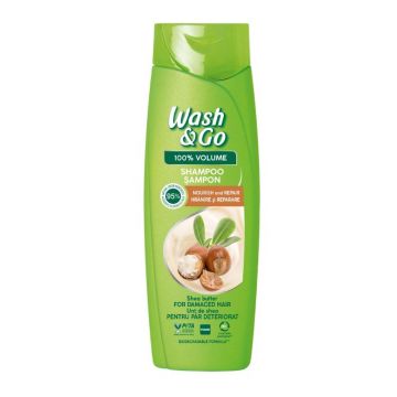 Wash & Go Shea Butter Шампоан за увредена коса с масло от карите 360 мл