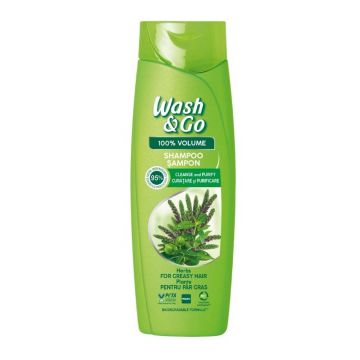 Wash & Go Herbal Extract Шампоан за обем за мазна коса с билков екстракт 360 мл