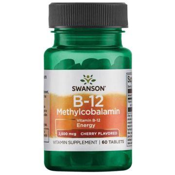 Swanson Methylcobalamin High Absorption B-12 Метилкобаламин (Витамин B-12) 2,5 мг х 60 дъвчащи таблетки 