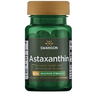 Swanson Astaxanthin - Maximum Strength Астаксантин максимална сила 12 мг х 30 софтгел капсули