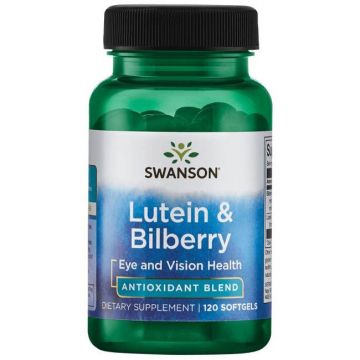 Swanson Standardized Lutein & Bilberry Стандартизиран лутеин и боровинки 26 мг х 120 софтгел капсули