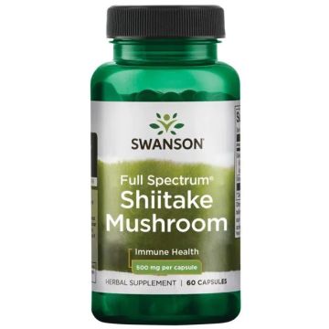 Swanson Full Spectrum Shiitake Mushroom Пълен Спектър Гъба Шийтаке 500 мг х 60 капсули