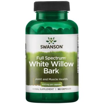 Swanson Full Spectrum White Willow Bark Пълен спектър кора от бяла върба 400 мг х 90 капсули