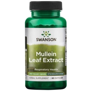 Swanson Full Spectrum Mullein Leaf Листа от лопен - стандартизиран продукт 312.5 мг х 60 капсули