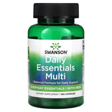 Swanson Daily Essentials Multi Ежедневни мултивитамини с желязо х 100 капсули