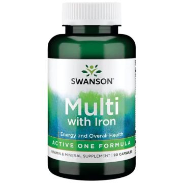 Swanson Multi with Iron - Active One Formula Активна формула Мултивитамини с желязо х 90 капсули
