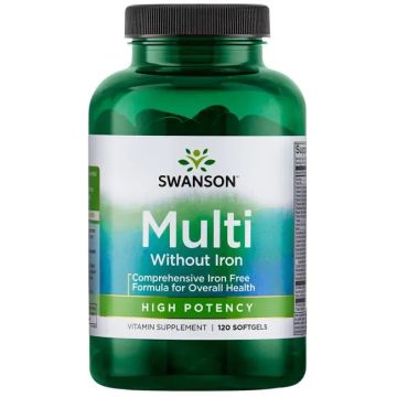 Swanson Multi without Iron - High Potency Високоефективни Мултивитамини без желязо х 120 софтгел капсули