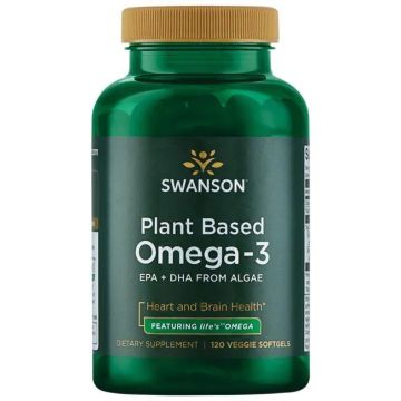 Swanson Plant Based Omega-3 Омега-3 на растителна основа х 120 софтгел капсули