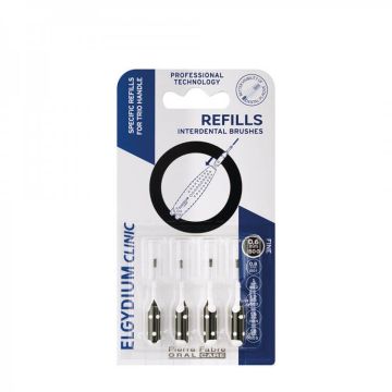 Elgydium Clinic Trio Compact Refill Пълнител за интердентални четки за тесни пространства черен 0,6 mm